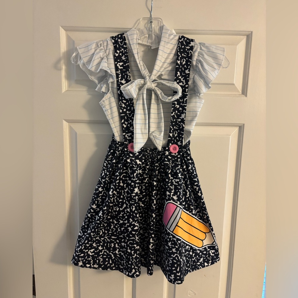 Stylish Kids Dress with Pencil Design - Black and White
